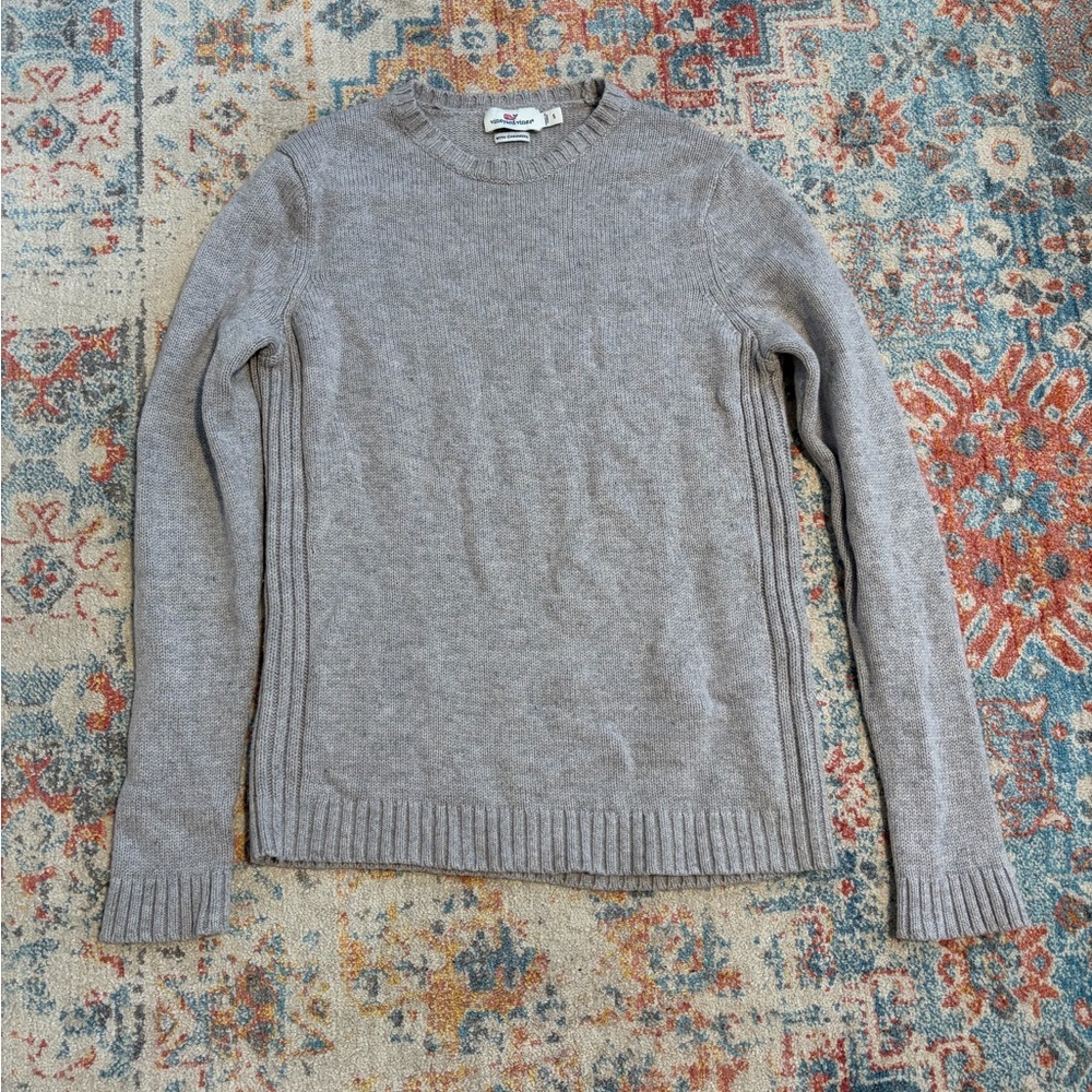 Vineyard Vines grey wool-yak-cashmere crewneck sweater
